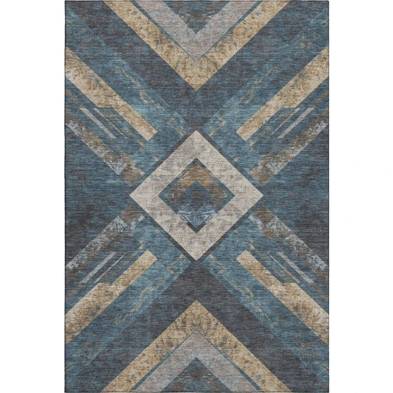 Addison Mayfield Blue AMF1955 - 8ft. Round Rug