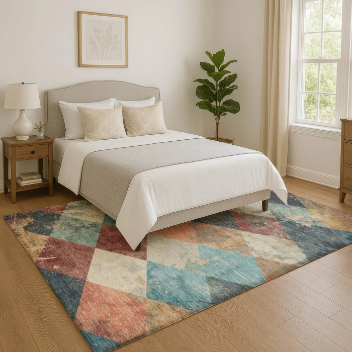 Addison Mayfield Blue AMF1956 - 8ft. Round Rug
