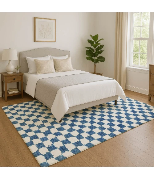 Addison Mayfield Blue AMF1958 - 8ft. Round Rug