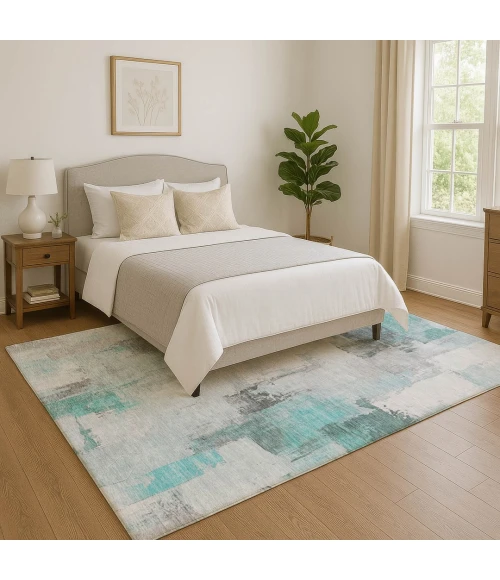 Addison Mayfield Teal AMF1967 - 8ft. Round Rug
