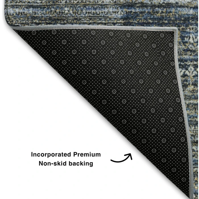 Addison Mayfield Blue AMF1971 - 8ft. Round Rug