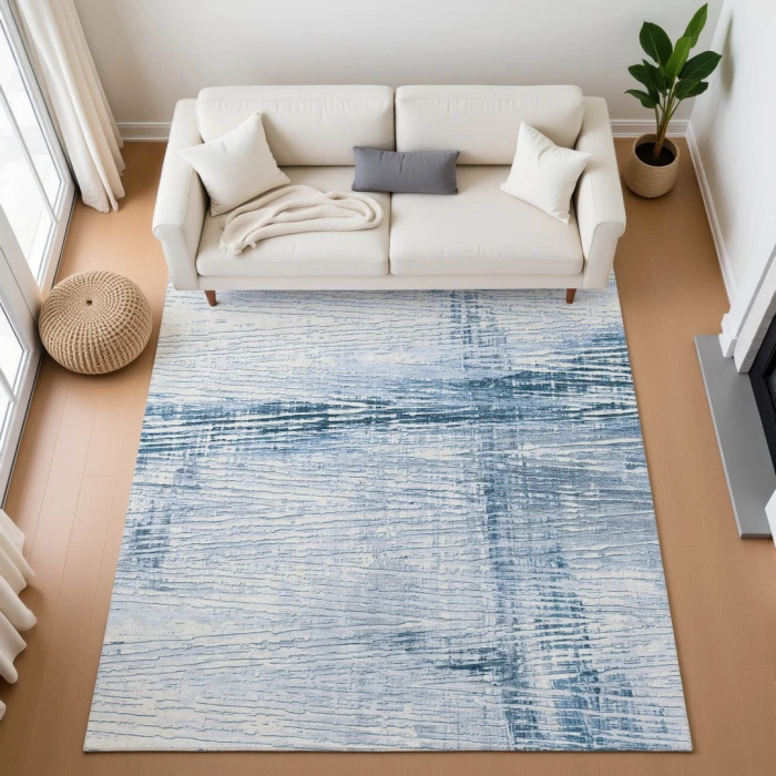 Addison Mayfield Blue AMF1981 - 8ft. Round Rug