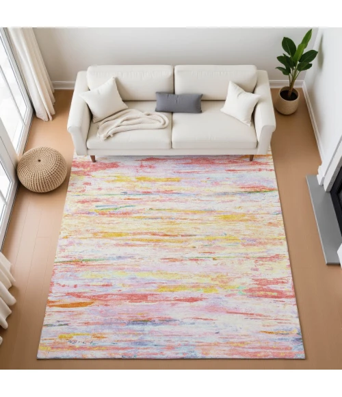 Addison Mayfield Orange AMF1985 - 8ft. Round Rug