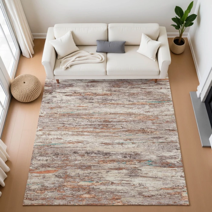 Addison Mayfield Orange AMF1985 - 8ft. Round Rug