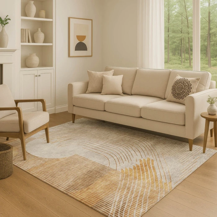 Addison Mayfield Gold AMF2003 - 8ft. Round Rug