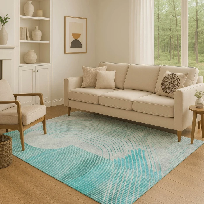 Addison Mayfield Teal AMF2003 - 8ft. Round Rug
