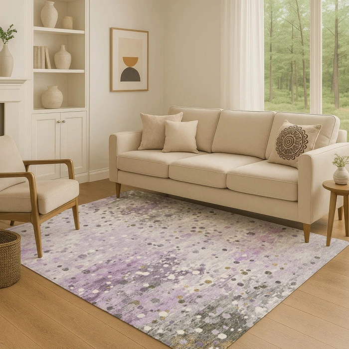Addison Mayfield Purple AMF2007 - 8ft. Round Rug