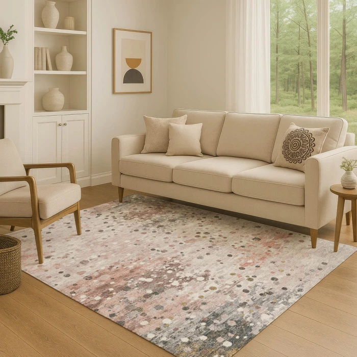 Addison Mayfield Orange AMF2007 - 8ft. Round Rug