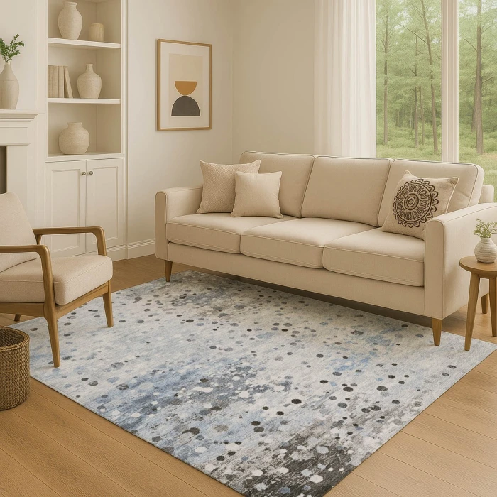Addison Mayfield Blue AMF2007 - 8ft. Round Rug