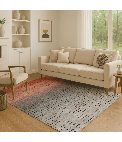 Addison Mayfield Orange AMF2009 - 8ft. Round Rug