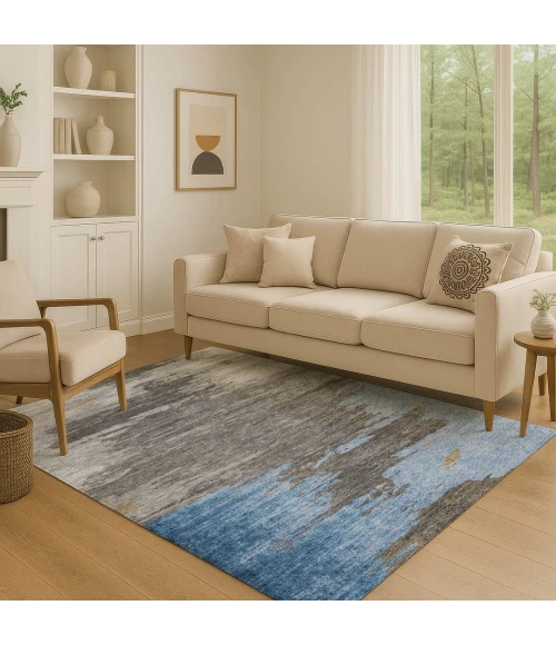 Addison Mayfield Blue AMF2010 - 8ft. Round Rug