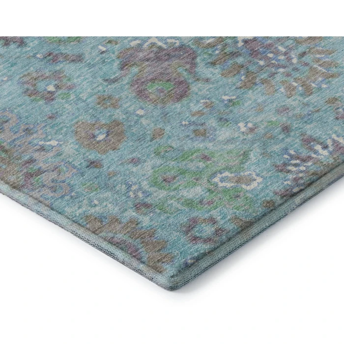 Addison Mayfield Teal AMF2013 - 8ft. Round Rug
