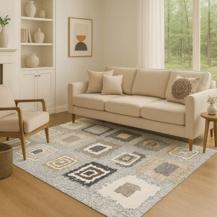 Addison Mayfield Gray AMF2014 - 8ft. Round Rug