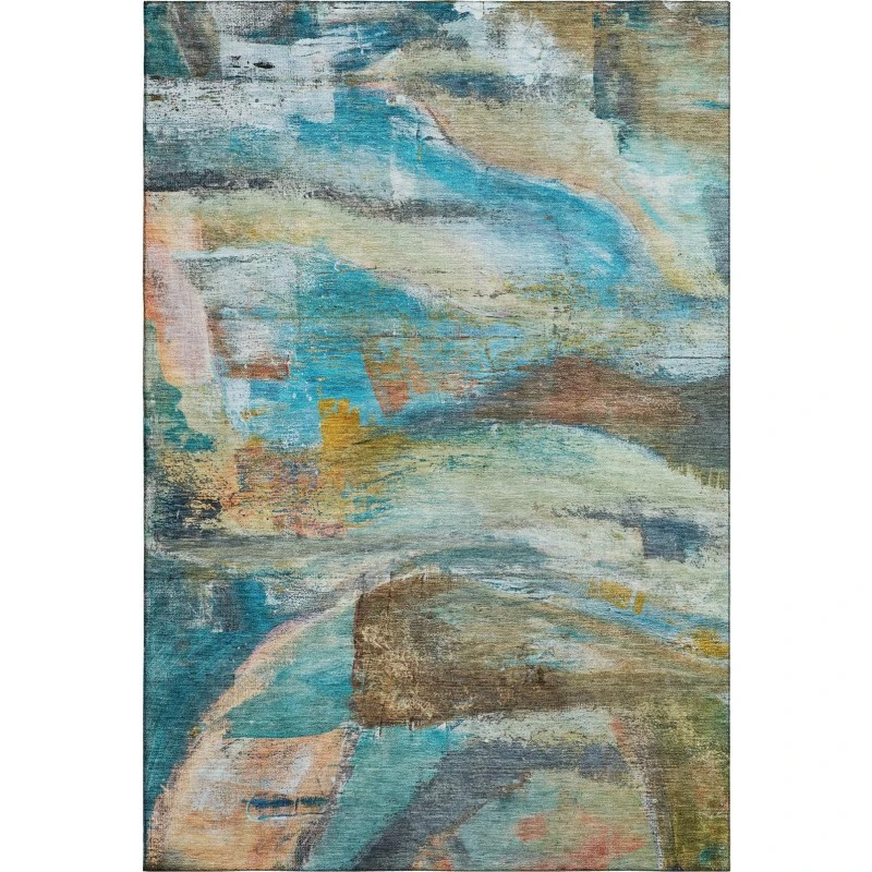 Addison Mayfield Teal AMF2039 - 8ft. Round Rug
