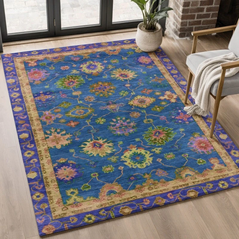 Addison Mayfield Blue AMF2046 - 8ft. Round Rug
