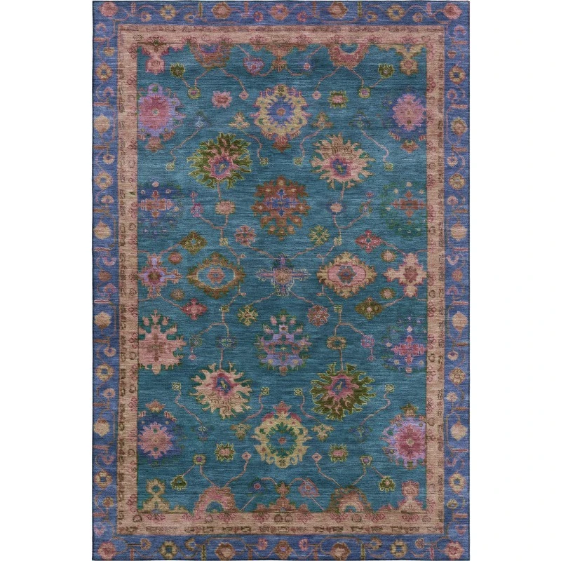 Addison Mayfield Teal AMF2046 - 8ft. Round Rug