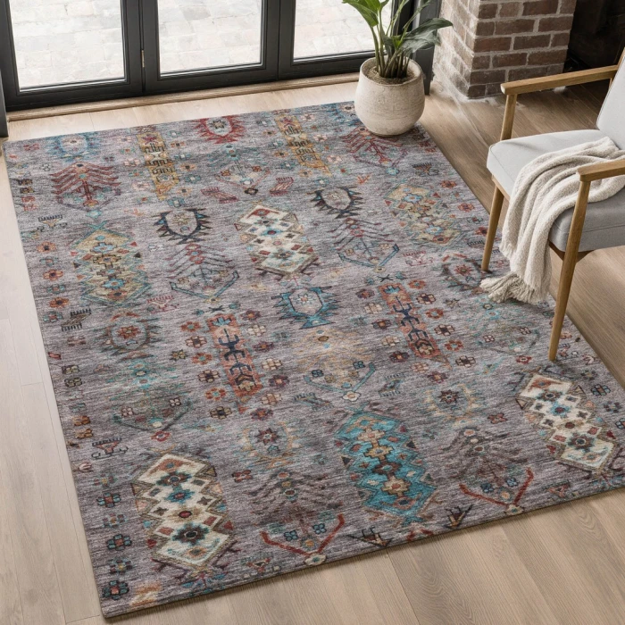 Addison Mayfield Gray AMF2047 - 8ft. Round Rug