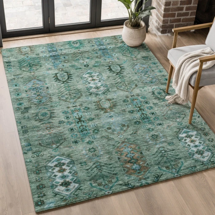 Addison Mayfield Green AMF2047 - 8ft. Round Rug