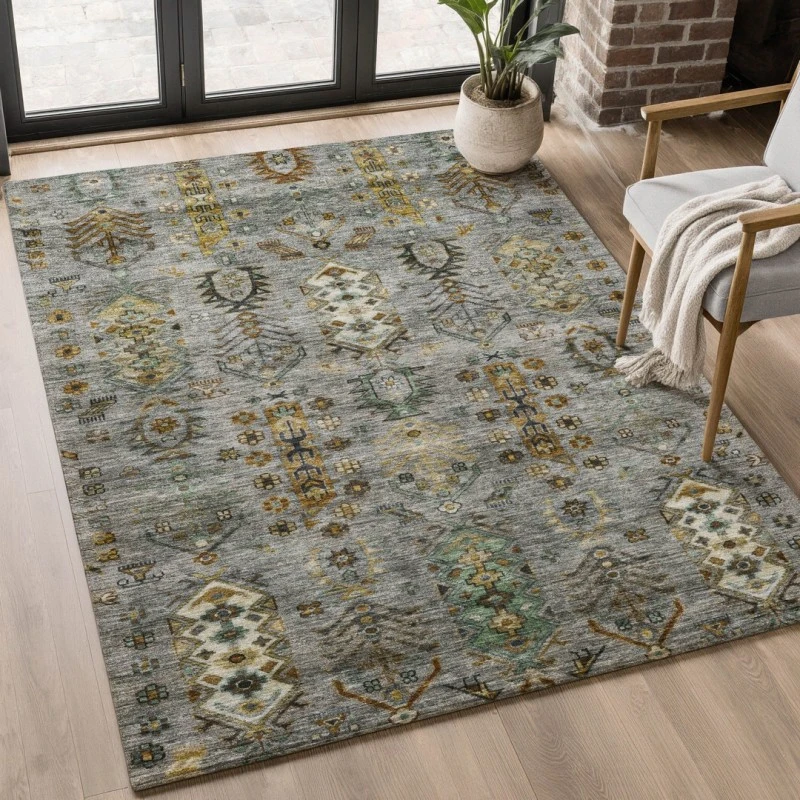 Addison Mayfield Gray AMF2047 - 8ft. Round Rug