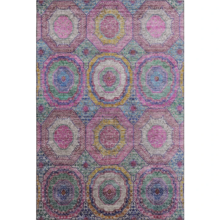 Addison Mayfield Pink AMF2049 - 8ft. Round Rug