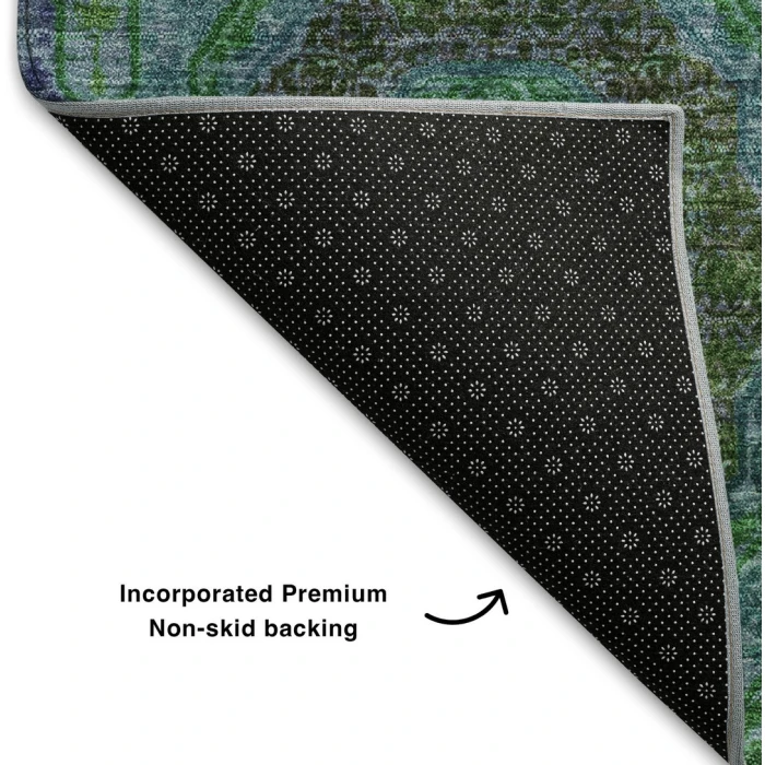 Addison Mayfield Teal AMF2049 - 8ft. Round Rug