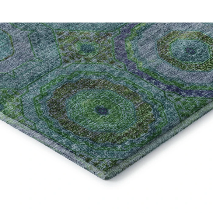 Addison Mayfield Teal AMF2049 - 8ft. Round Rug