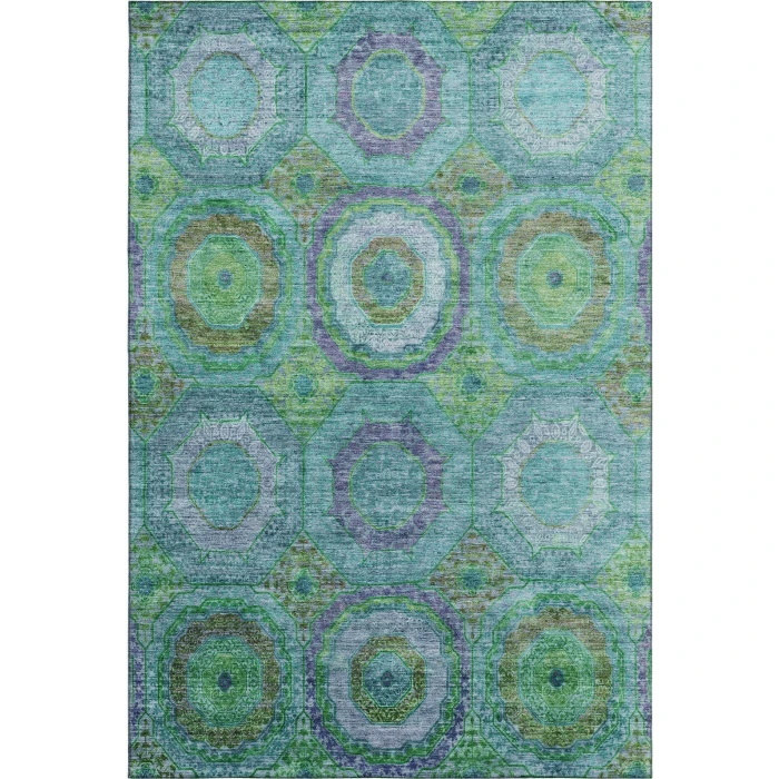 Addison Mayfield Teal AMF2049 - 8ft. Round Rug