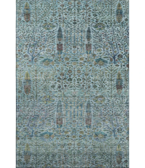 Addison Mayfield Teal AMF2053 - 8ft. Round Rug