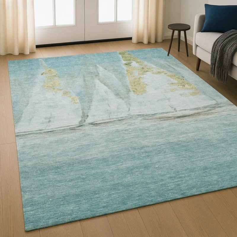 Addison Mayfield Teal AMF2084 - 8ft. Round Rug