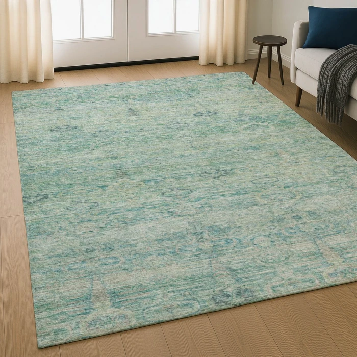 Addison Mayfield Teal AMF2090 - 8ft. Round Rug