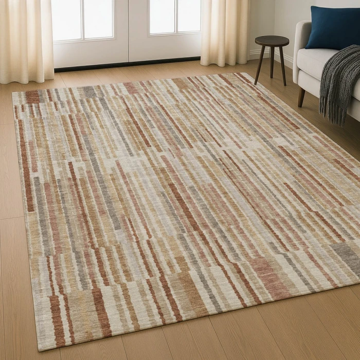 Addison Mayfield Orange AMF2102 - 8ft. Round Rug