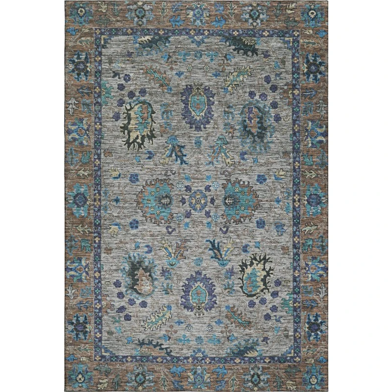 Addison Mayfield Gray AMF2104 - 8ft. Round Rug