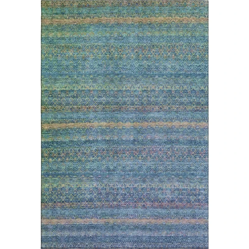 Addison Mayfield Teal AMF2106 - 8ft. Round Rug