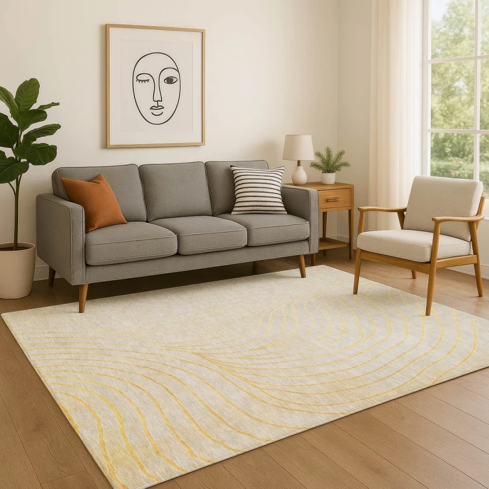 Addison Mayfield Gold AMF2107 - 8ft. Round Rug