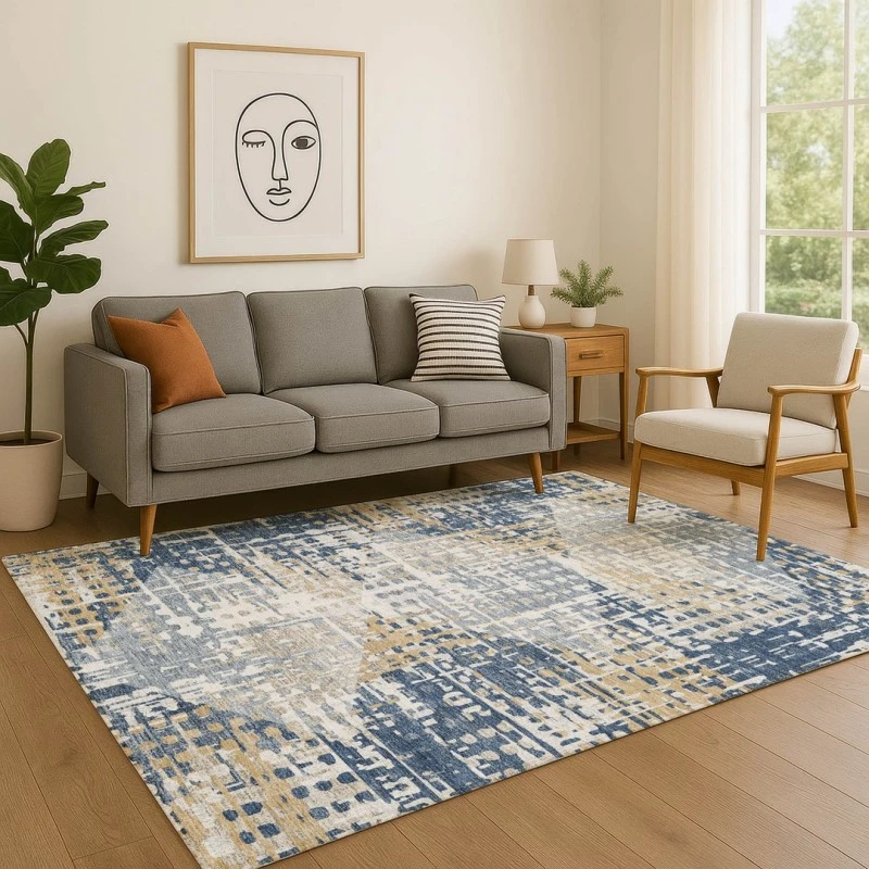 Addison Mayfield Blue AMF2116 - 8ft. Round Rug