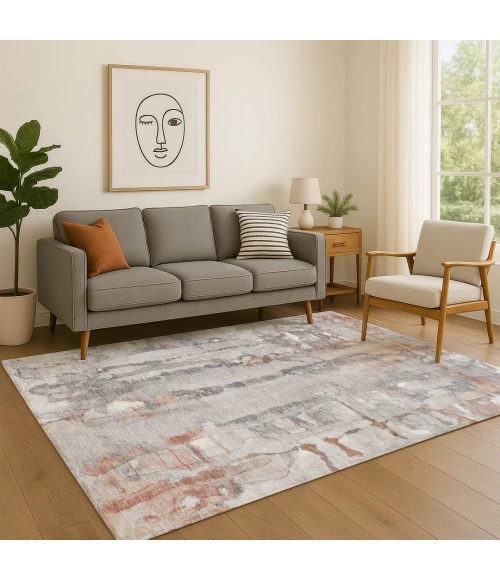Addison Mayfield Orange AMF2120 - 8ft. Round Rug