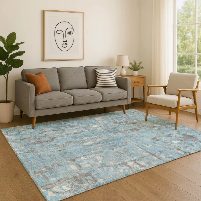 Addison Mayfield Blue AMF2120 - 8ft. Round Rug