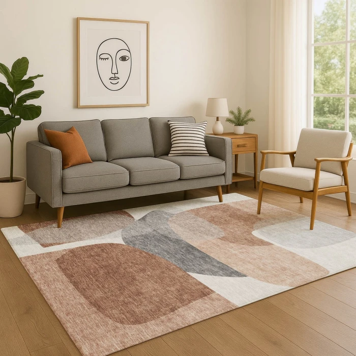 Addison Mayfield Orange AMF2121 - 8ft. Round Rug