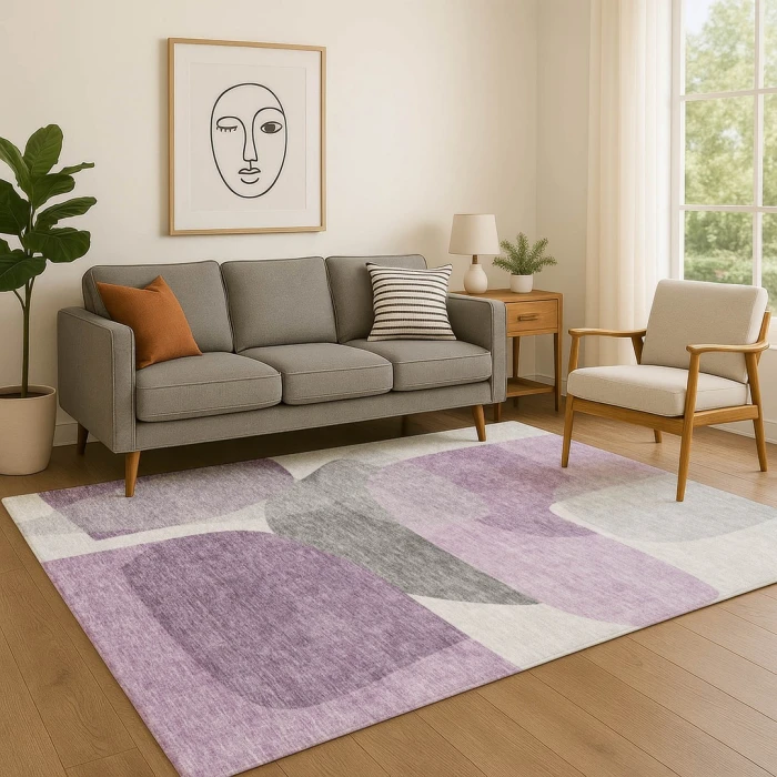 Addison Mayfield Purple AMF2121 - 8ft. Round Rug