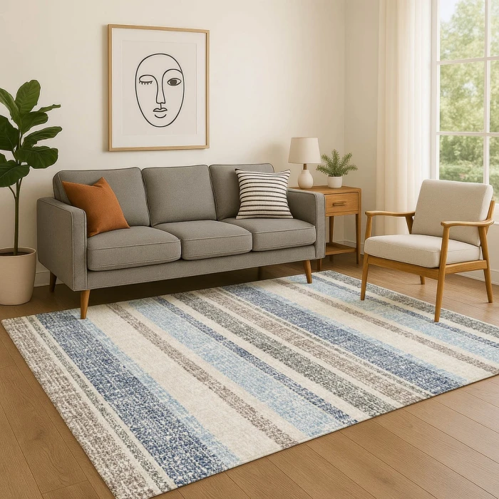 Addison Mayfield Blue AMF2122 - 8ft. Round Rug