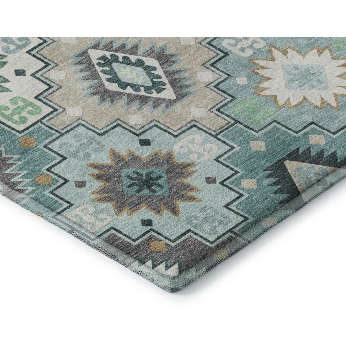 Addison Mayfield Teal AMF2123 - 8ft. Round Rug
