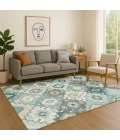 Addison Mayfield Teal AMF2123 - 8ft. Round Rug