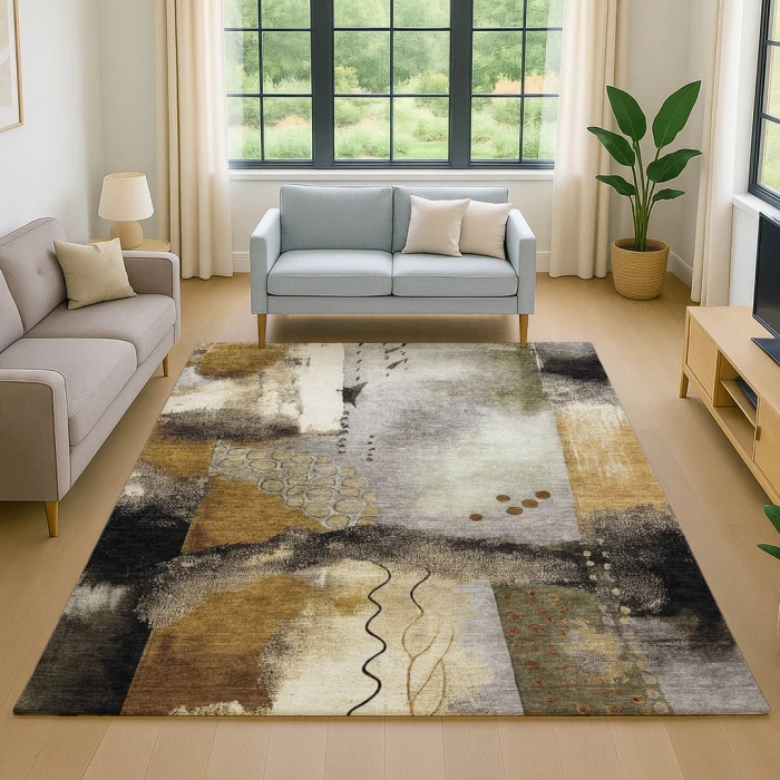 Addison Mayfield Brown AMF2127 - 8ft. Round Rug
