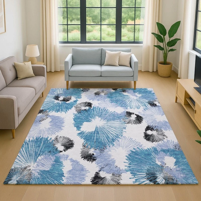 Addison Mayfield Blue AMF2132 - 8ft. Round Rug