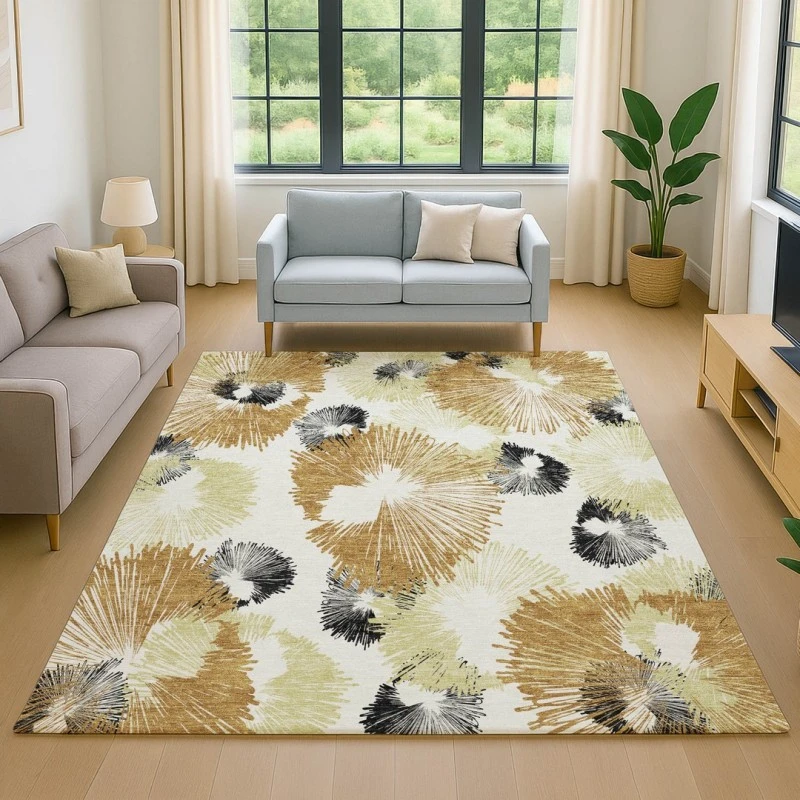 Addison Mayfield Orange AMF2132 - 8ft. Round Rug