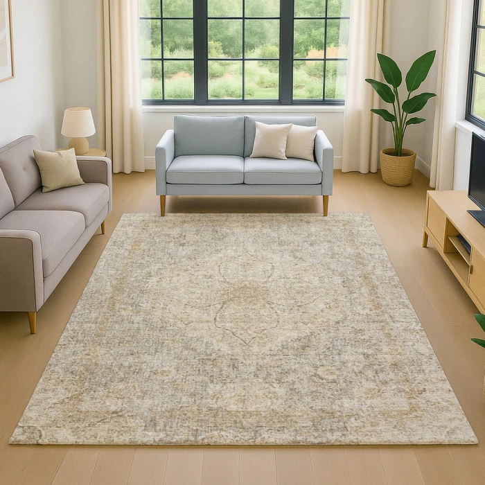 Addison Mayfield Brown AMF2136 - 8ft. Round Rug