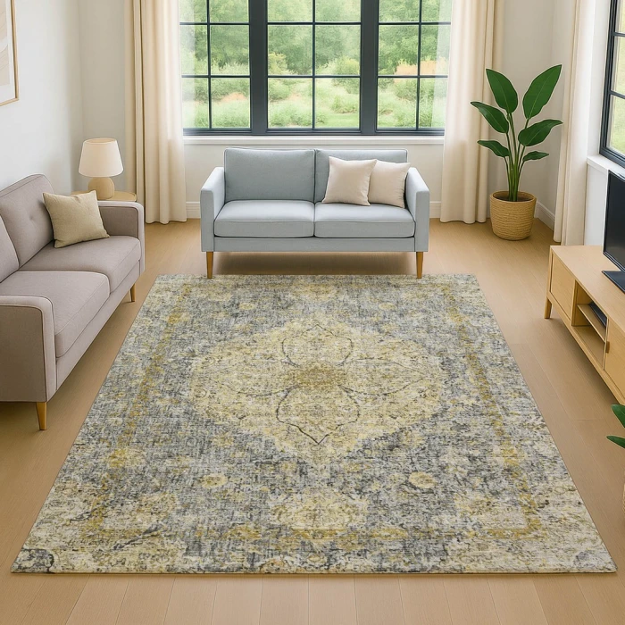 Addison Mayfield Gray AMF2136 - 8ft. Round Rug