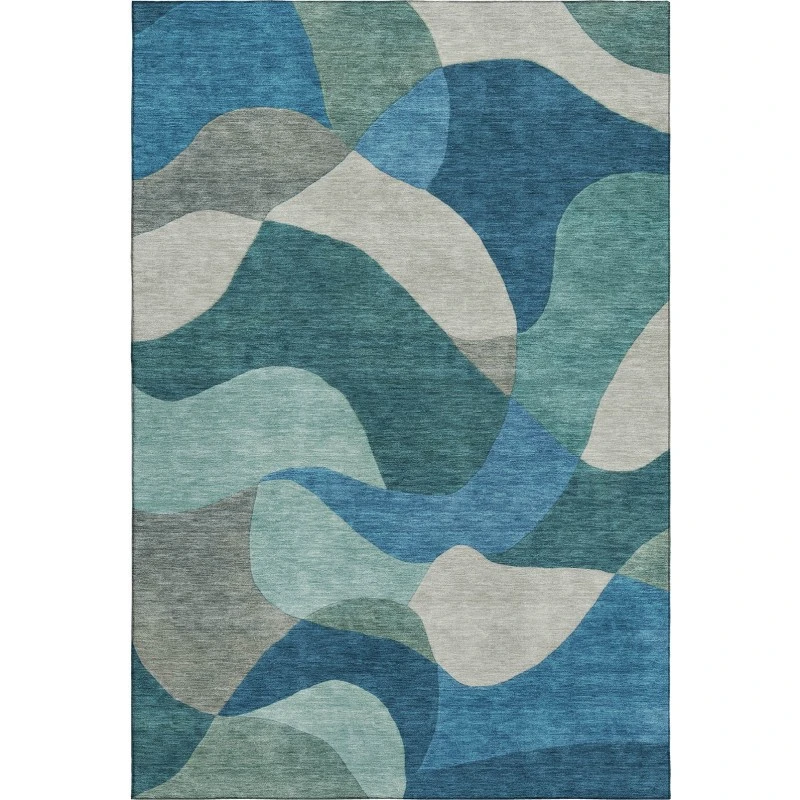 Addison Mayfield Teal AMF2141 - 8ft. Round Rug
