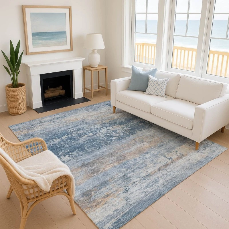Addison Mayfield Blue AMF2146 - 8ft. Round Rug