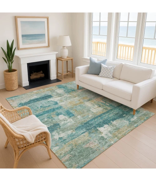 Addison Mayfield Teal AMF2147 9ft. x 12ft. Rect. Rug